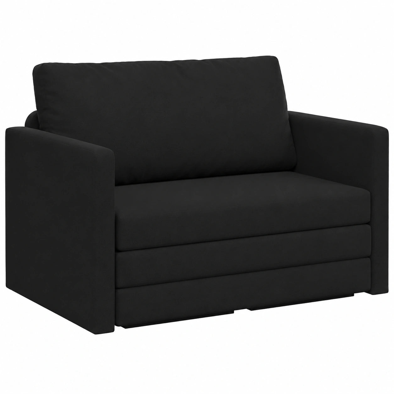 Sofá Cama de Terciopelo Negro 110cm Convertible y Elegante