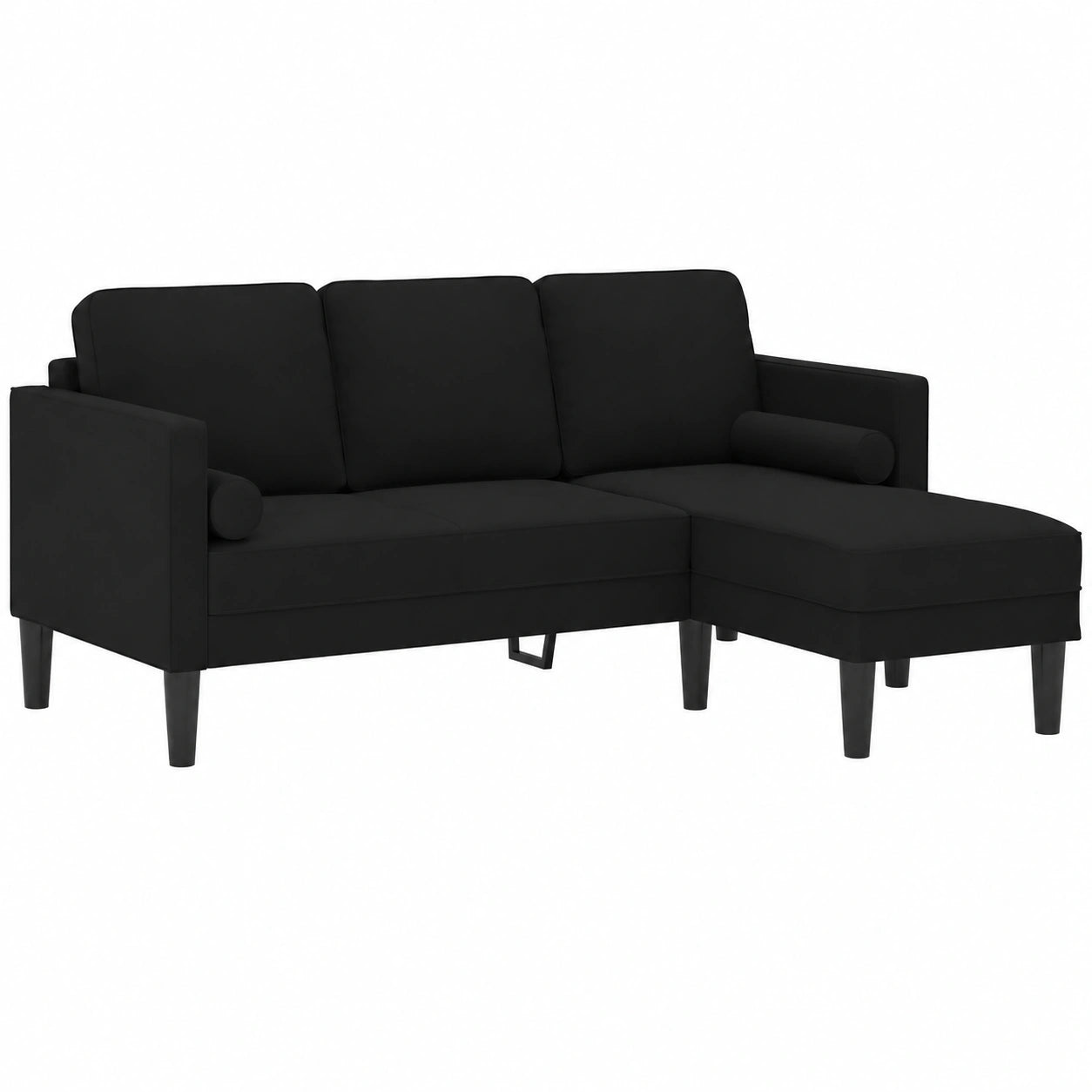 Conjunto de Sofás Modulares de Terciopelo Negro para Sala Moderna