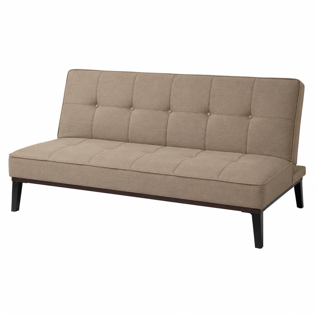Sofá Cama 3 Plazas Louis, Tapizado Suave Beige, Estructura Metálica