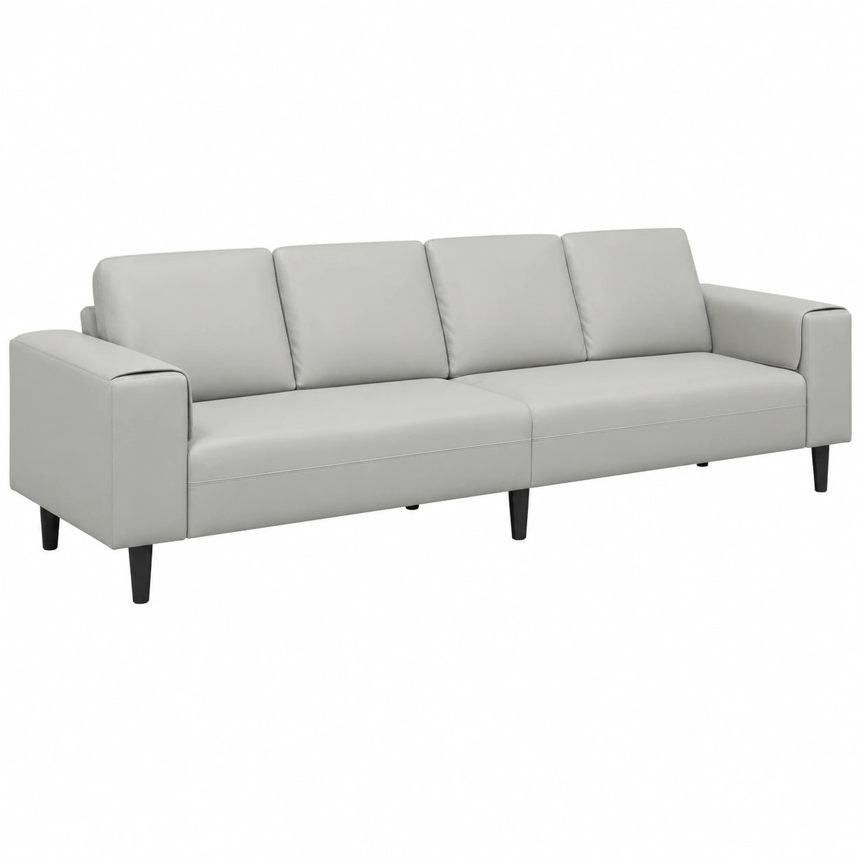 Sofá Moderno de Poliéster Gris Claro 250x77x76 cm para Salón