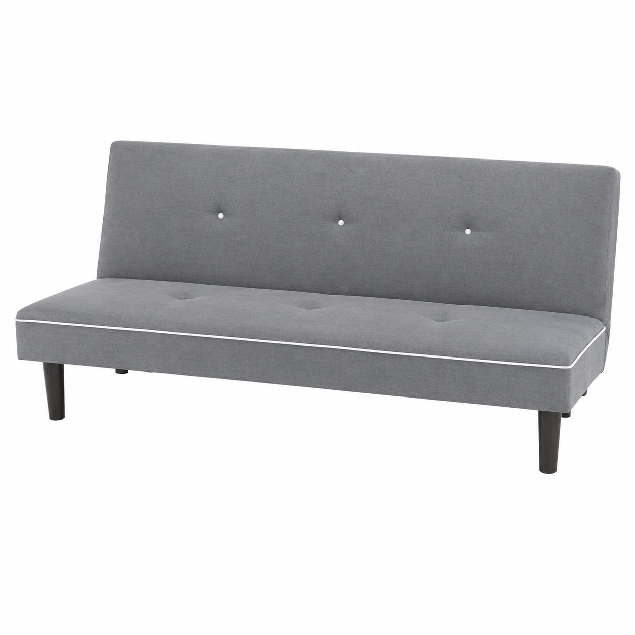 Sofá Cama 3 Plazas Antimanchas con Sistema Clic Clac, Estructura Metálica Robusta, Color Gris