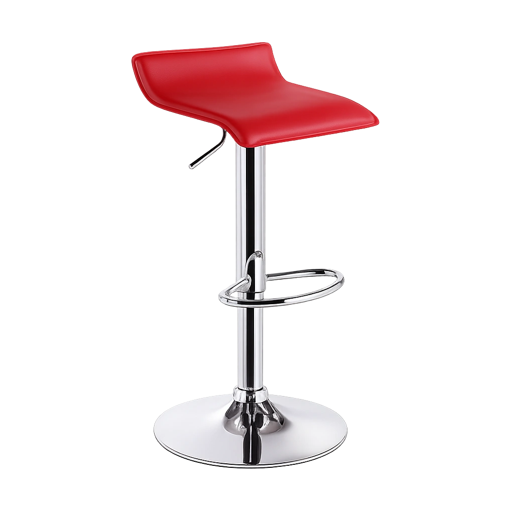 Taburetes Altos Rojos para Cocina, Set de 2, Modelo Andes, Silla Giratoria Ajustable