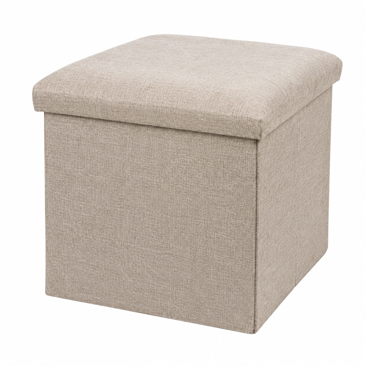 Taburete de Almacenamiento Plegable Beige 38x38x38cm para Hogar