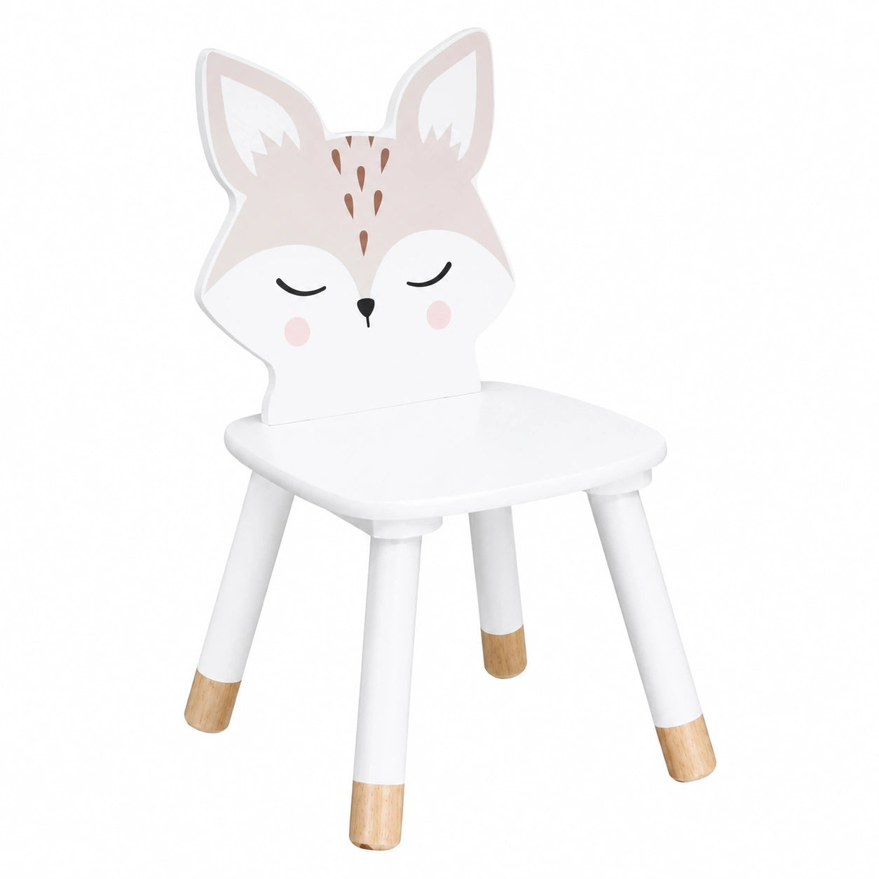 Silla Infantil Soft Fox de Madera Blanca para Niños - Atmosphera