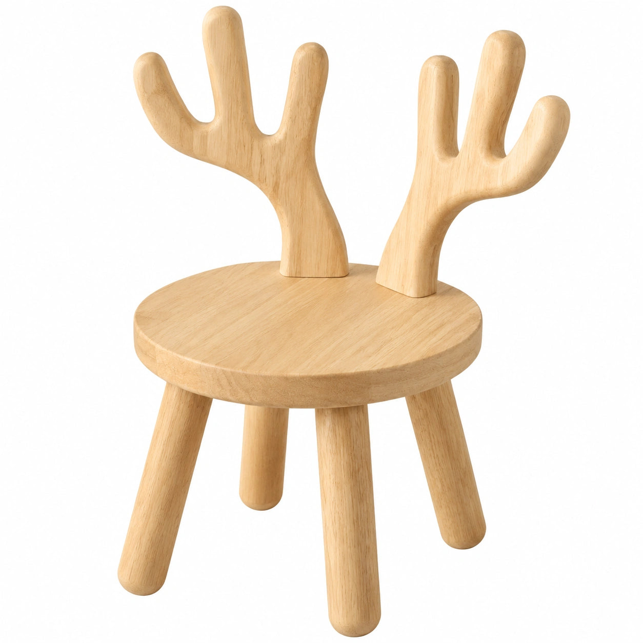 Silla de Madera para Niños con Respaldo y Base Antideslizante, Altura 25 cm, Soporta 90 kg