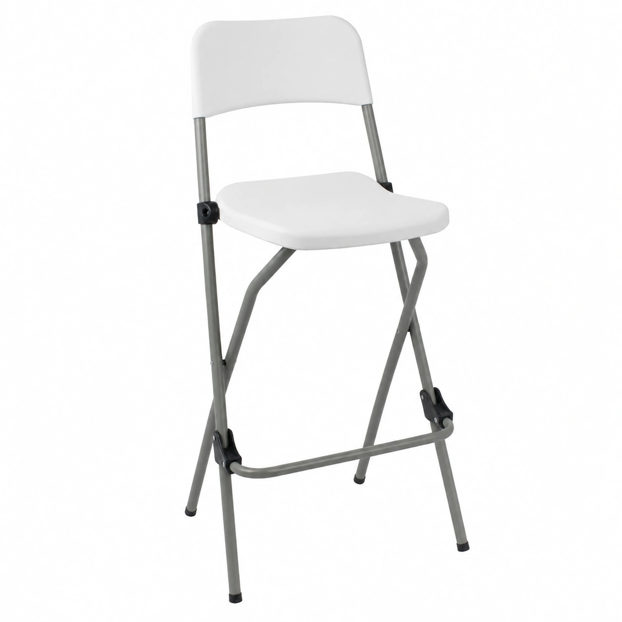 Taburetes Altos Plegables de Acero Inoxidable con Asiento de Plástico para Cocina