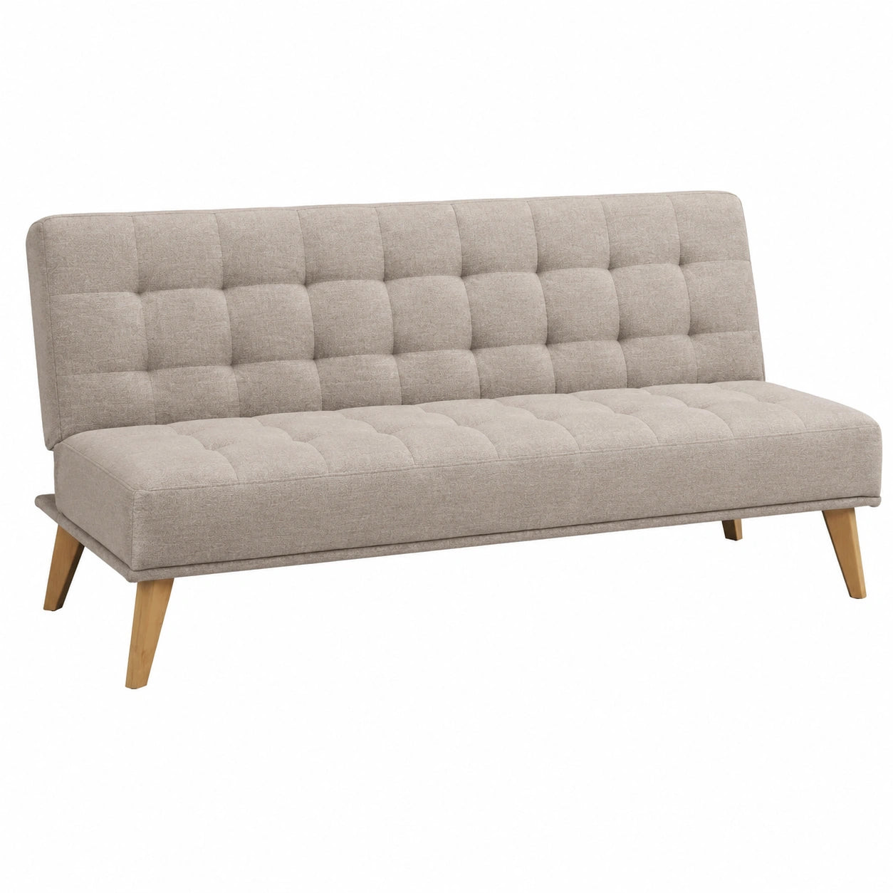 SHIITO Versalles - Sofá Cama Clic-Clac Elegante y Confortable, Diseño Capitoné, Color Visón, 189.5x88x89 cm