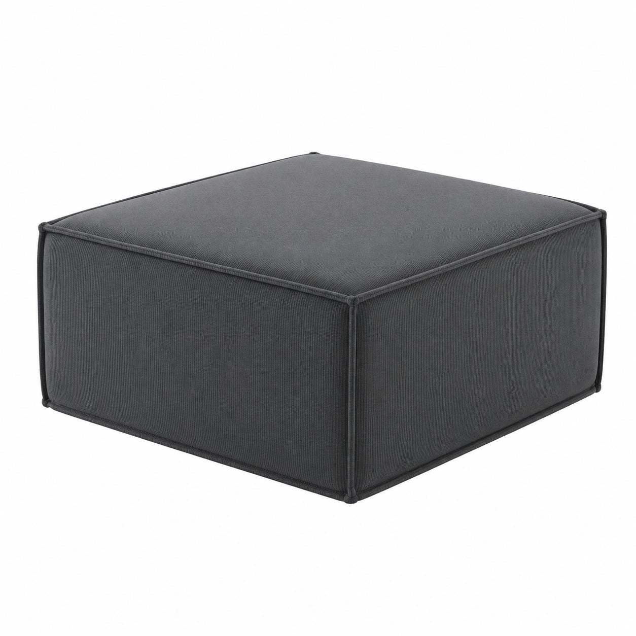 Sofá Modular Cube de Espuma en Pana Gris con Puff, Envío en Caja