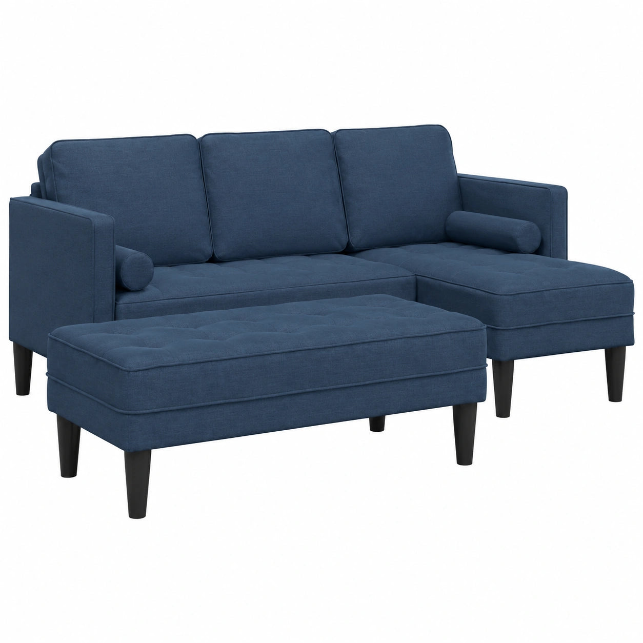Conjunto de Sofás Modulares Azul 2 Piezas en Poliéster, Sofá Versátil para Interiores Modernos