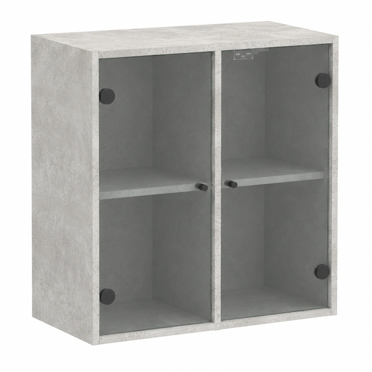 Armario de Pared con Puertas de Vidrio, Hormigón Gris, 68x37x68,5 cm
