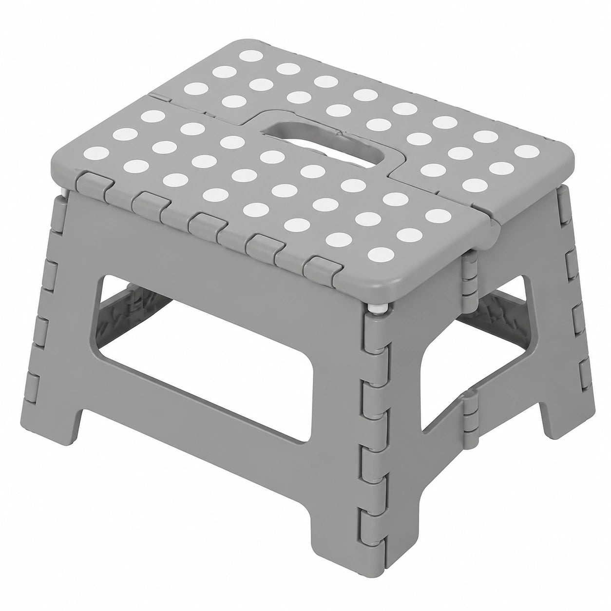 Taburete Plegable Compacto, Capacidad 100 kg, Antideslizante y Portátil para Cocina y Baño, Color Gris
