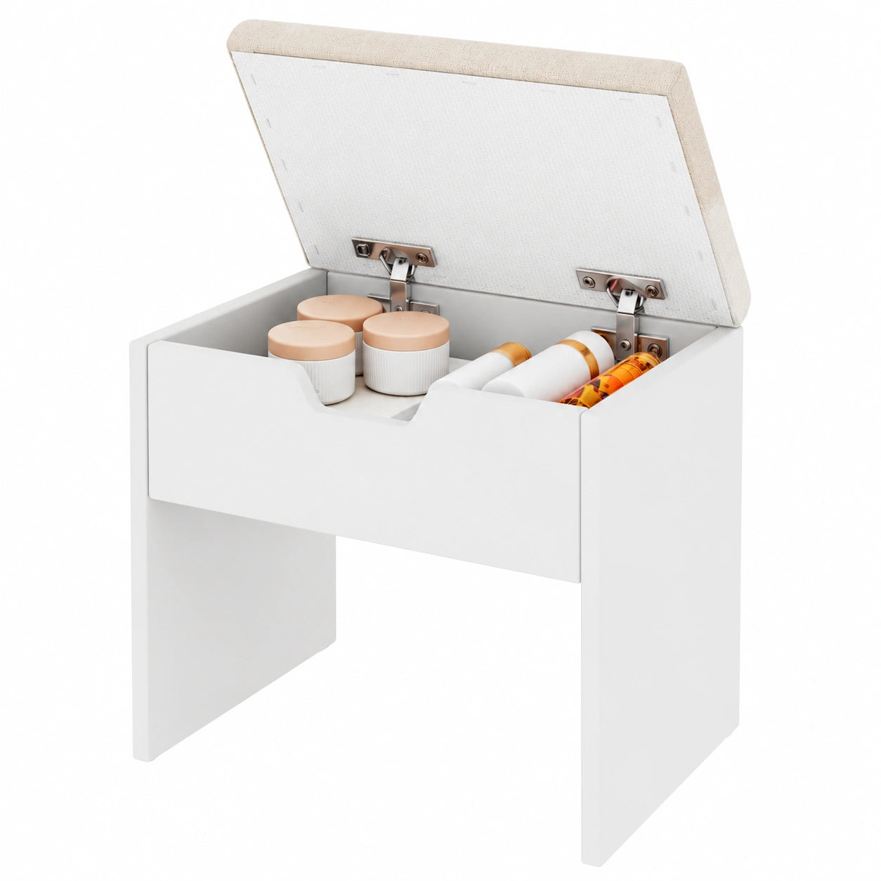 Taburete Tocador con Almacenaje Moderno Blanco
