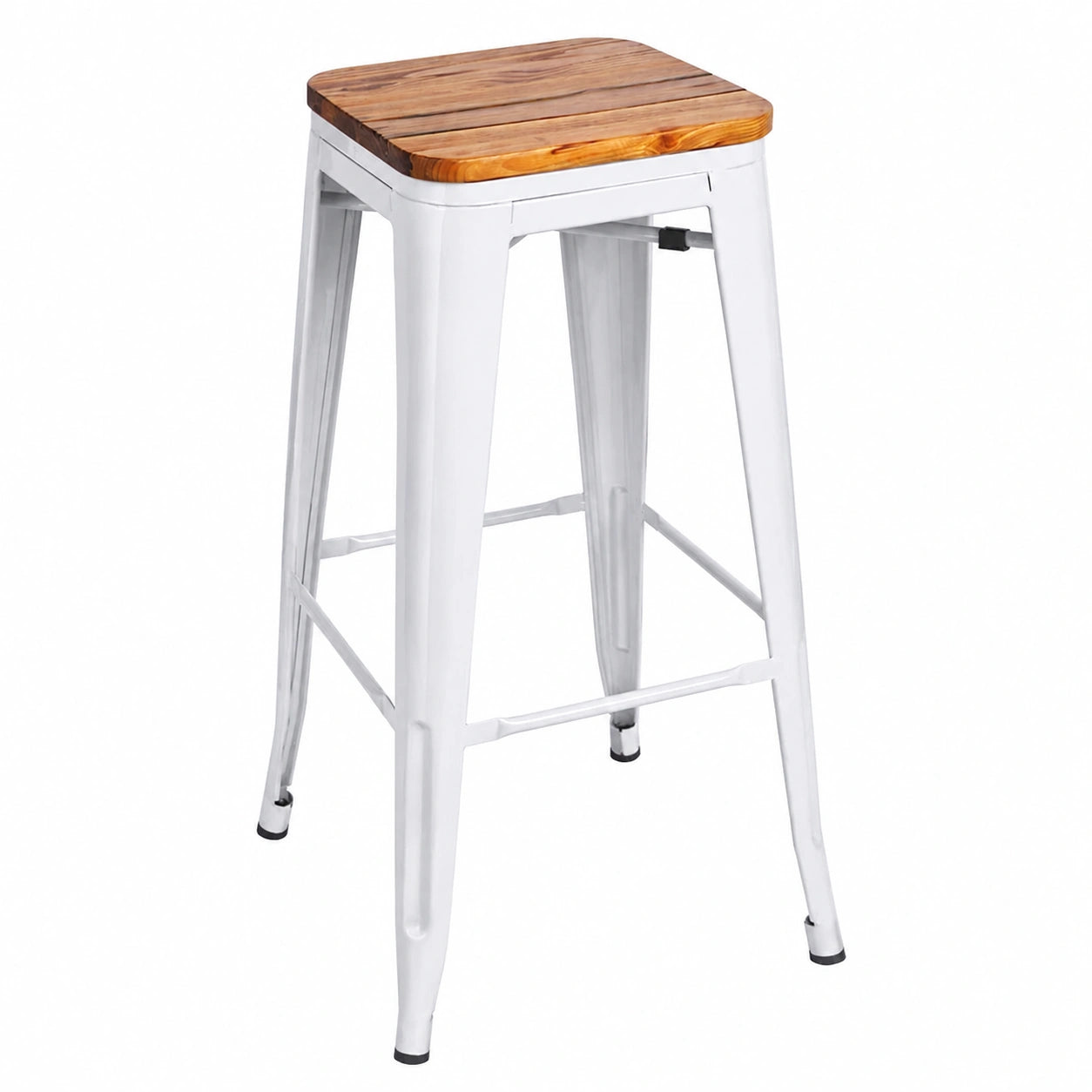Taburete alto de madera natural Torix en blanco - Regalos Miguel