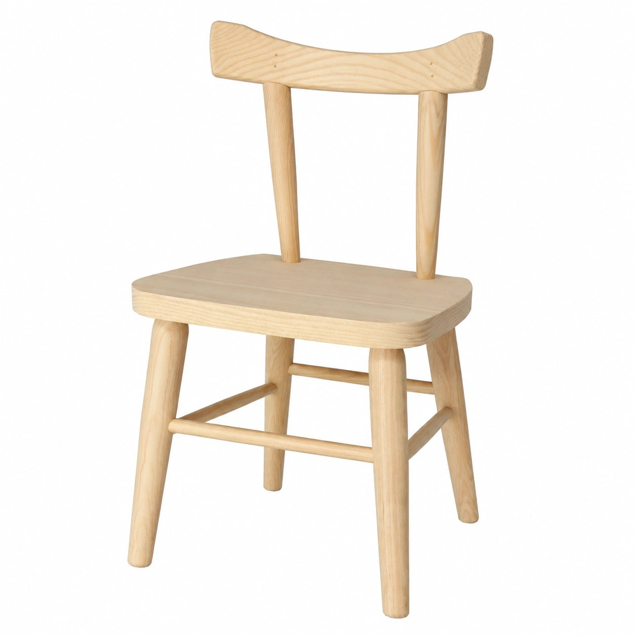 Silla Infantil de Madera Natural con Reposapiés, 55 x 33 x 26 cm